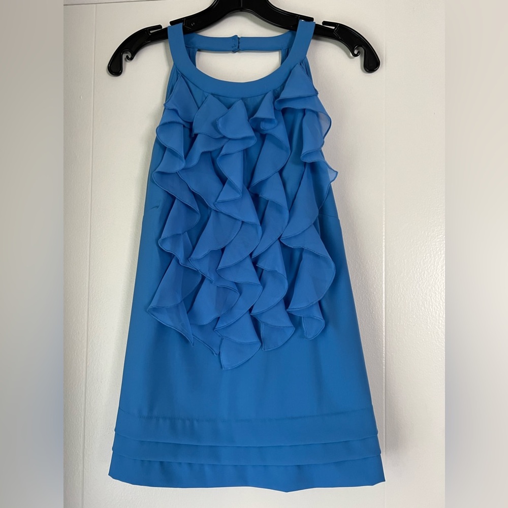 Nicole by Nicole Miller Iris Blue Ruffle Halter